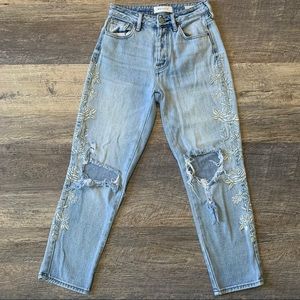 Rose embroidery PacSun jeans!